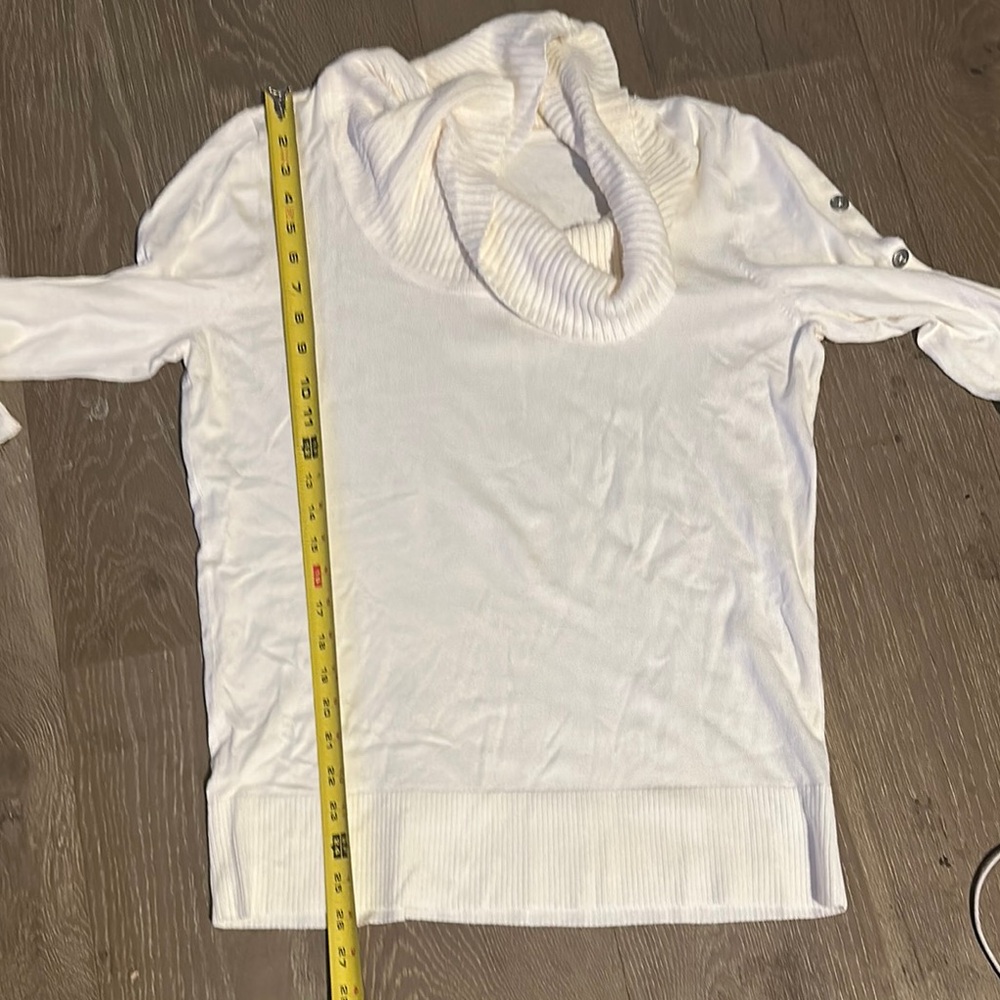 NWT White House Black Market Cream Cowl Neck Sweater Size XL - Picture 7 of 11